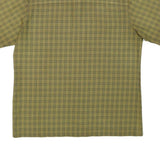 JACK WOLFSKIN Mens Green Check Shirt L Cotton Blend Button Front Outdoor Casual