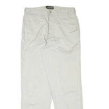 TIMBERLAND Mens Cotton Blend White Regular Straight Trousers W33 L33 Classic Zip