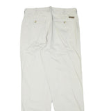 TIMBERLAND Mens Cotton Blend White Regular Straight Trousers W33 L33 Classic Zip