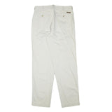 TIMBERLAND Mens Cotton Blend White Regular Straight Trousers W33 L33 Classic Zip