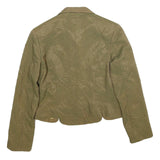 YIKAI DRESS CO Womens Beige Silk Button Jacket S Woven Tailored