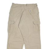 CARHARTT Mens Beige Cotton Blend Relaxed Cargo Trousers W37 L31 Workwear