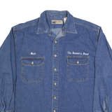 BIG MAC Mens Blue Denim Shirt XL Cotton Blend Button Front Workwear Casual