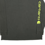 CARHARTT Mens Black XL Long Sleeve Crew Neck Logo Print Cotton Blend T-Shirt