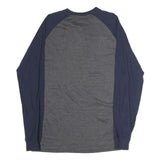 NFL Mens Grey & Blue Chicago Bears Long Sleeve Henley Shirt L Cotton