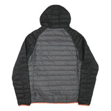 JACK WOLFSKIN Womens Black & Grey Hooded Puffer Jacket L Polyester Blend Zip