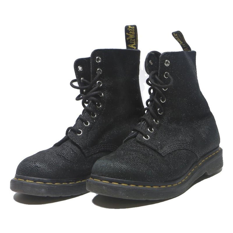 DR MARTENS Womens Leather Black Lace-Up Boots UK 7 Casual Durable