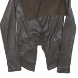 ALL SAINTS Womens Brown Leather Leather Jacket UK 6 Plain Classic Slim Fit