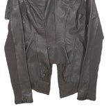 ALL SAINTS Womens Brown Leather Leather Jacket UK 6 Plain Classic Slim Fit
