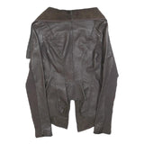 ALL SAINTS Womens Brown Leather Leather Jacket UK 6 Plain Classic Slim Fit