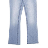 MASSINI Womens Jeans Blue Regular Bootcut Denim Light W28 L32 Stylish Embroidery