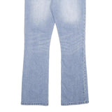 MASSINI Womens Jeans Blue Regular Bootcut Denim Light W28 L32 Stylish Embroidery