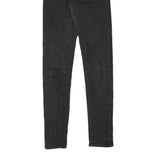 LEVI'S Womens Jeans Black Slim Skinny Denim Raw W23 L28 Zip Cotton Blend