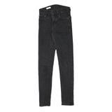 LEVI'S Womens Jeans Black Slim Skinny Denim Raw W23 L28 Zip Cotton Blend