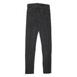 LEVI'S Womens Jeans Black Slim Skinny Denim Raw W23 L28 Zip Cotton Blend