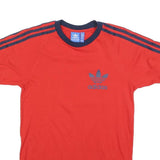 ADIDAS Mens Red & Navy Blue Graphic T-Shirt S Short Sleeve Crew Neck