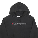 CHAMPION REVERSE WEAVE Mens Black Hoodie S Embroidered Logo Pullover cotton