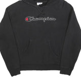 CHAMPION REVERSE WEAVE Mens Black Hoodie S Embroidered Logo Pullover cotton