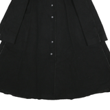 WEILL Womens Black Wool Button Coach Jacket XL Woven Classic Stand-Up Collar