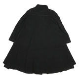 WEILL Womens Black Wool Button Coach Jacket XL Woven Classic Stand-Up Collar