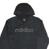 ADIDAS Mens Black Hoodie S Cotton Blend Pullover Casual Sportswear