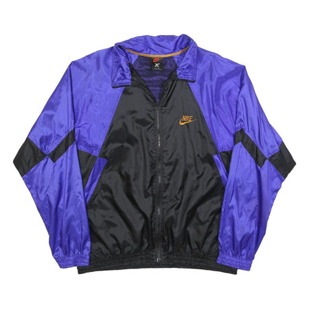 NIKE Mens Purple & Black Zip Jacket XL Polyester Colourblock Sportswear Retro