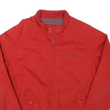 JOHN ASHFIELD Mens Red Bomber Jacket S Cotton Blend Plain Casual Zip