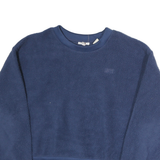 LEVI'S Mens Blue Plain Crew Neck Chunky Knit Jumper S Polyester Casual Wear