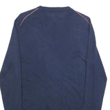 PRETTY GREEN Mens Blue Plain Crew Neck Basic Knit Jumper XS Wool Blend Stylish