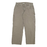 CARHARTT Mens Cotton Blend Beige Relaxed Straight Trousers W31 L28 Workwear