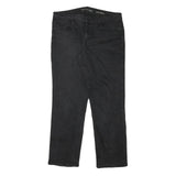 CALVIN KLEIN JEANS Womens Black Regular Straight Denim Dark W34 L28 Zip Casual
