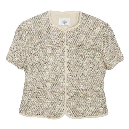 GIBIERRE DONNA Womens Cream Smart Button Jacket XXS Polyester Blend Woven