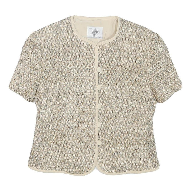 GIBIERRE DONNA Womens Cream Smart Button Jacket XXS Polyester Blend Woven