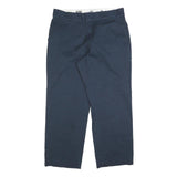 DICKIES Mens Relaxed Navy Blue Straight Leg Trousers W36 L29 Durable Workwear