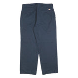 DICKIES Mens Relaxed Navy Blue Straight Leg Trousers W36 L29 Durable Workwear