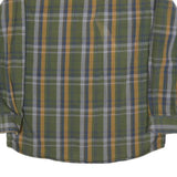 FIELDMASTER Mens Green & Yellow Check Shirt L Cotton Blend Workwear Button