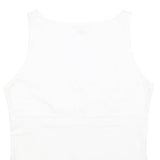HUGO BOSS Womens White Cotton Blend V-Neck Sleeveless Top L Classic Fit