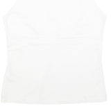 HUGO BOSS Womens White Cotton Blend V-Neck Sleeveless Top L Classic Fit