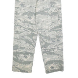 Womens Regular Fit Grey Camouflage Cotton Blend Button Cargo Trousers W34 L29