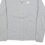 NIKE Mens Grey Jacket S Cotton Blend Plain Zip Casual Sportswear