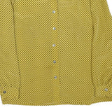 ARA MODEN Womens Yellow & Black Printed Shirt Long Sleeve Collared M Button