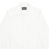 BRISTOL Mens White Shirt XS Classic Long Sleeve Button Formal Stripe