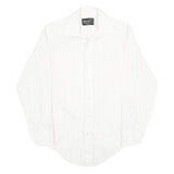 BRISTOL Mens White Shirt XS Classic Long Sleeve Button Formal Stripe