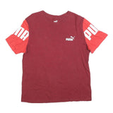PUMA Mens Maroon & Red Graphic T-Shirt M Short Sleeve Crew Neck Cotton Blend