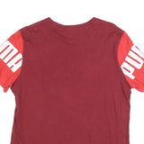 PUMA Mens Maroon & Red Graphic T-Shirt M Short Sleeve Crew Neck Cotton Blend