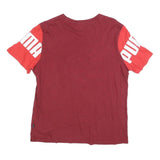 PUMA Mens Maroon & Red Graphic T-Shirt M Short Sleeve Crew Neck Cotton Blend