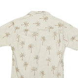 PACIFIC LEGEND Mens Beige Palm Tree Print Shirt S Casual Cotton Summer Holiday