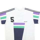 ADIDAS Mens White Blue Green Purple Graphic T-Shirt L Short Sleeve Crew Neck