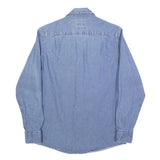 WRANGLER Mens Blue Denim Shirt S Cotton Blend Button Closure Casual Western