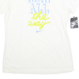 NIKE Womens White Graphic T-Shirt XL Short Sleeve Crew Neck Cotton Casual